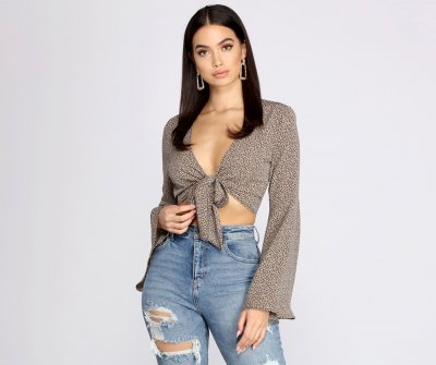 TableClothsUs Meow Or Never Tie Front Top